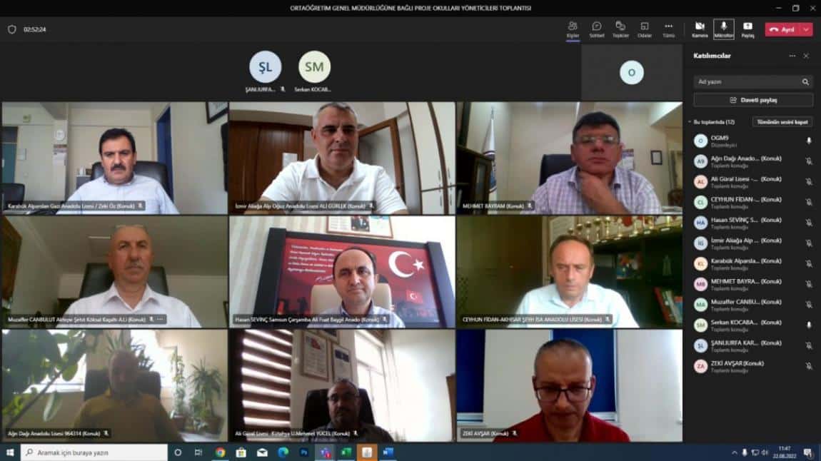 Okul Müdürümüz Ali Gürlek Proje Okulları Çevrimiçi Toplantısına Katıldı