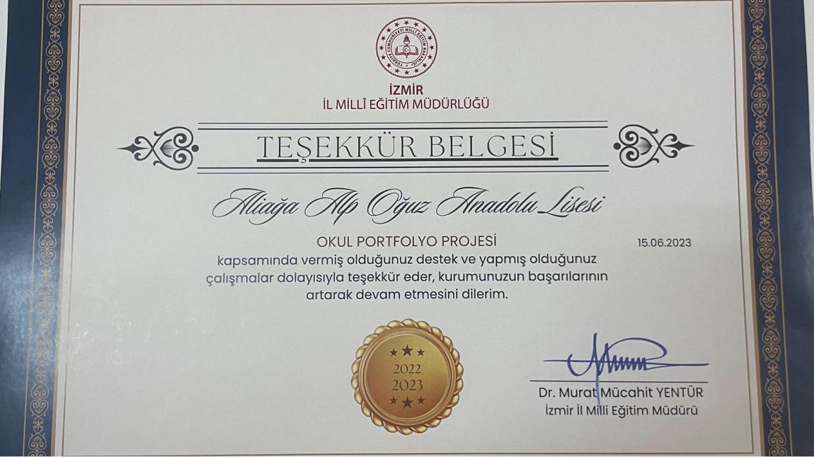 Okulumuz İzmir il Milli Eğitim Müdürlüğü tarafından teşekkür belgesi ile ödüllendirildi.